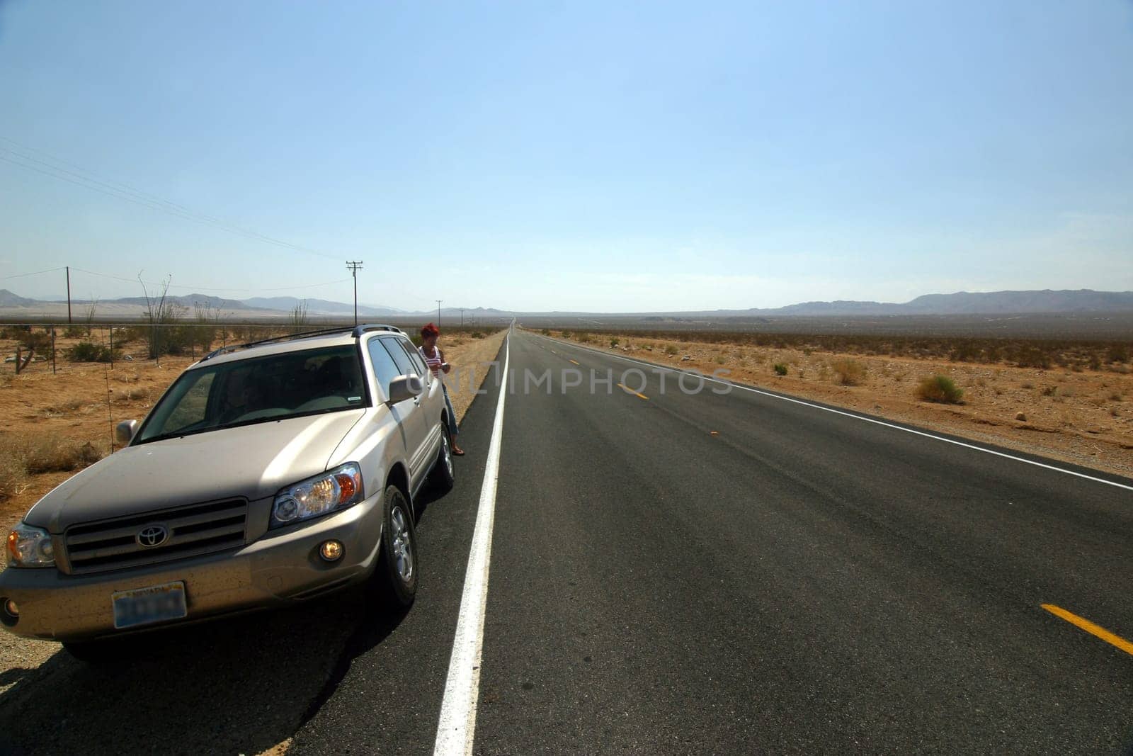 Stop on the side of the road