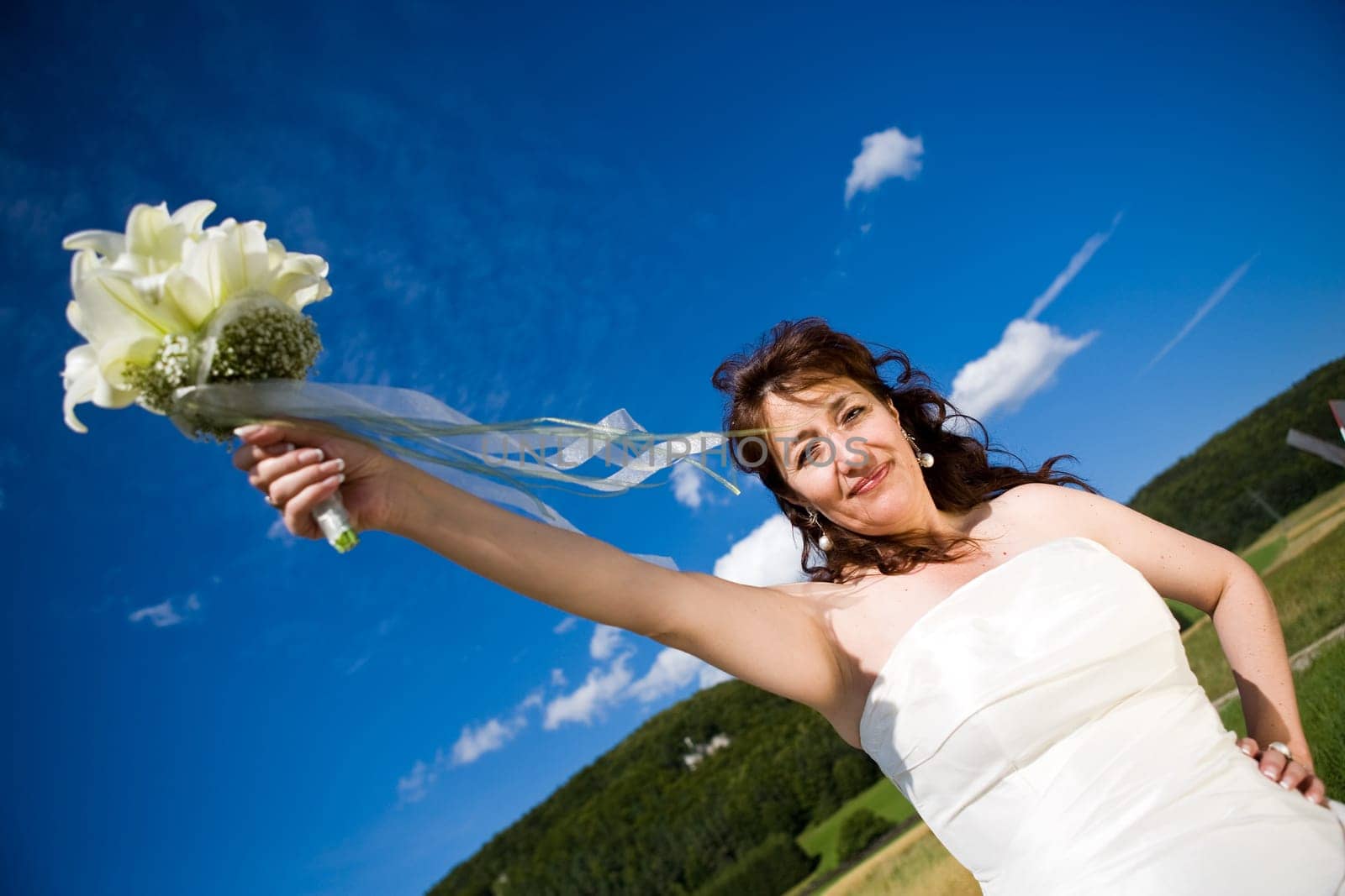 Bride with bridal bouquet