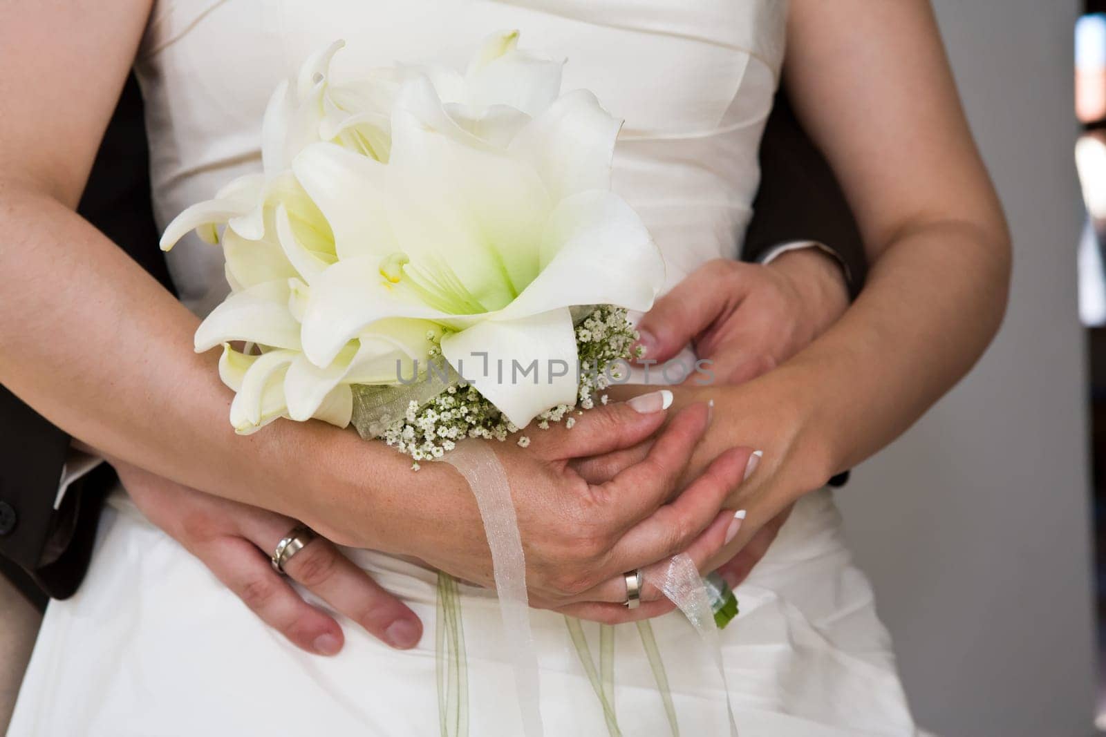 Bride hugging