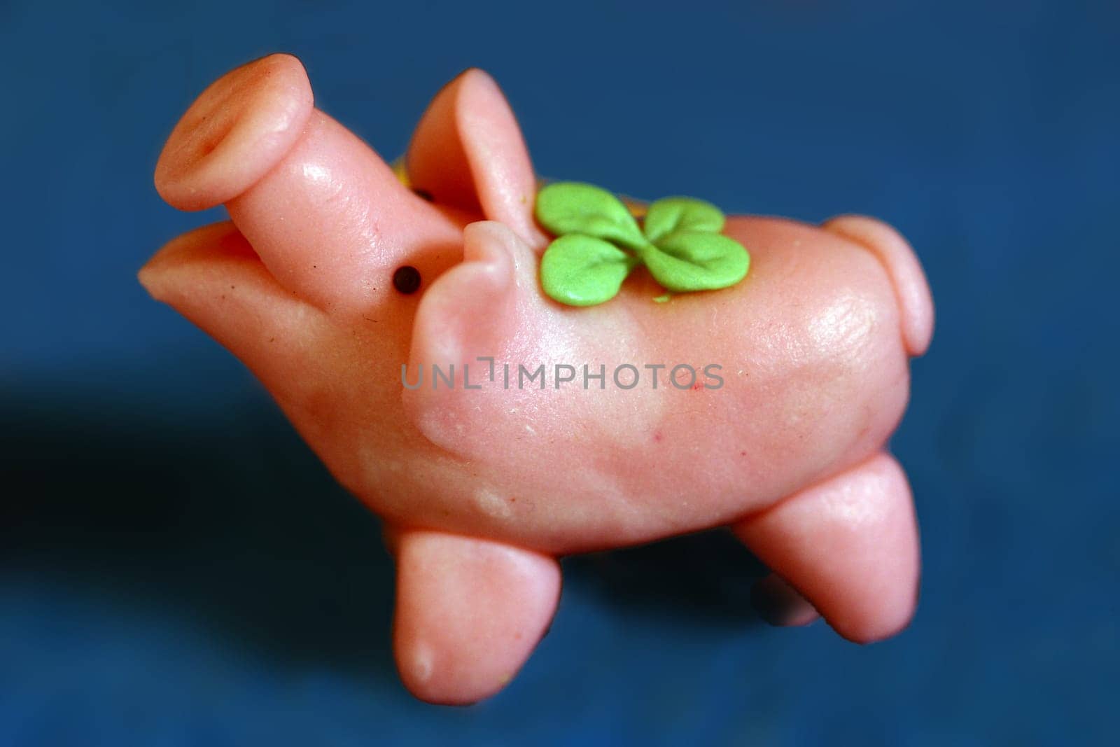 Lucky pig made of marzipan