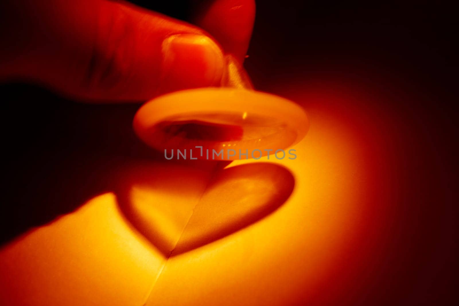 Condom forms a heart