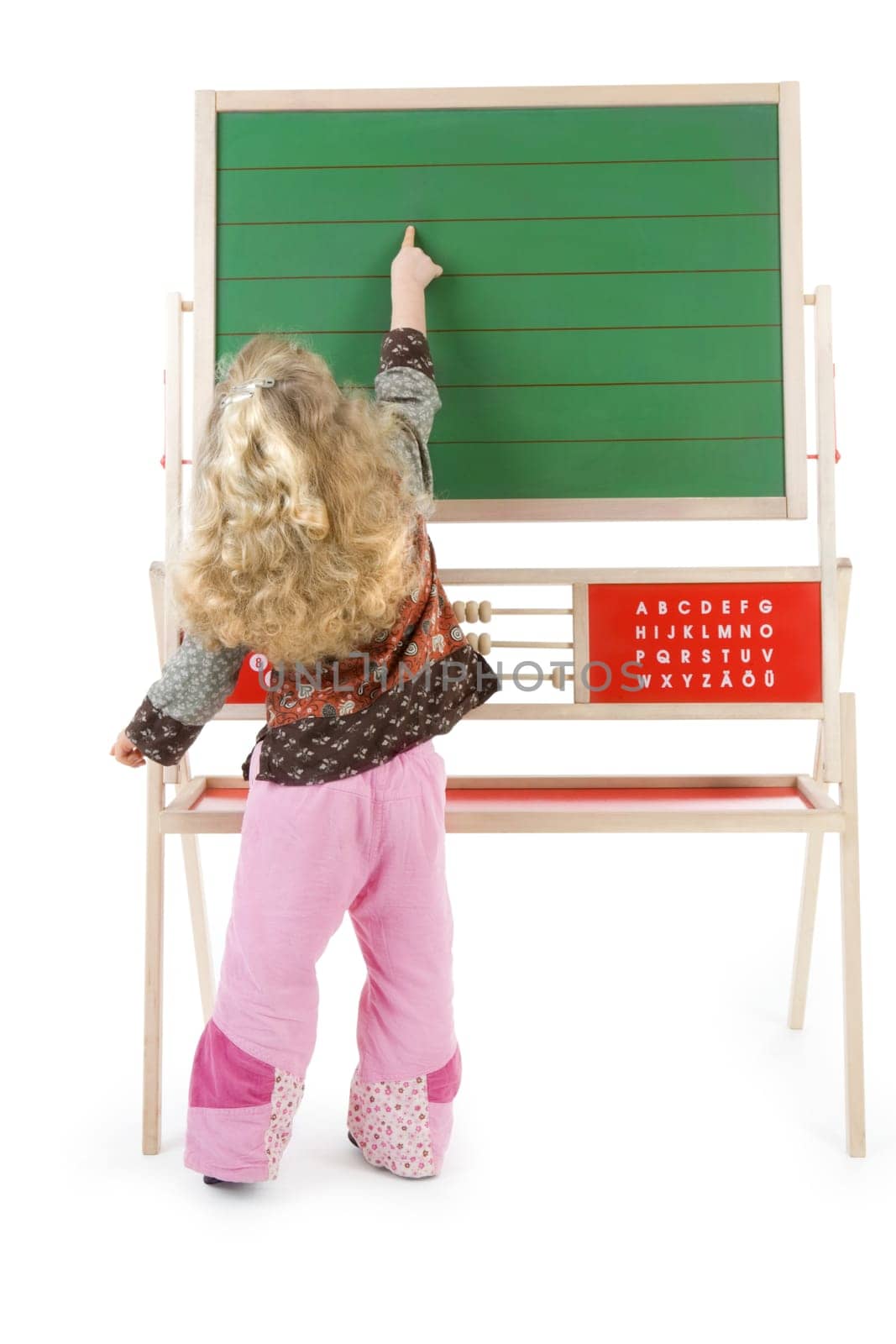 Child on blackboard