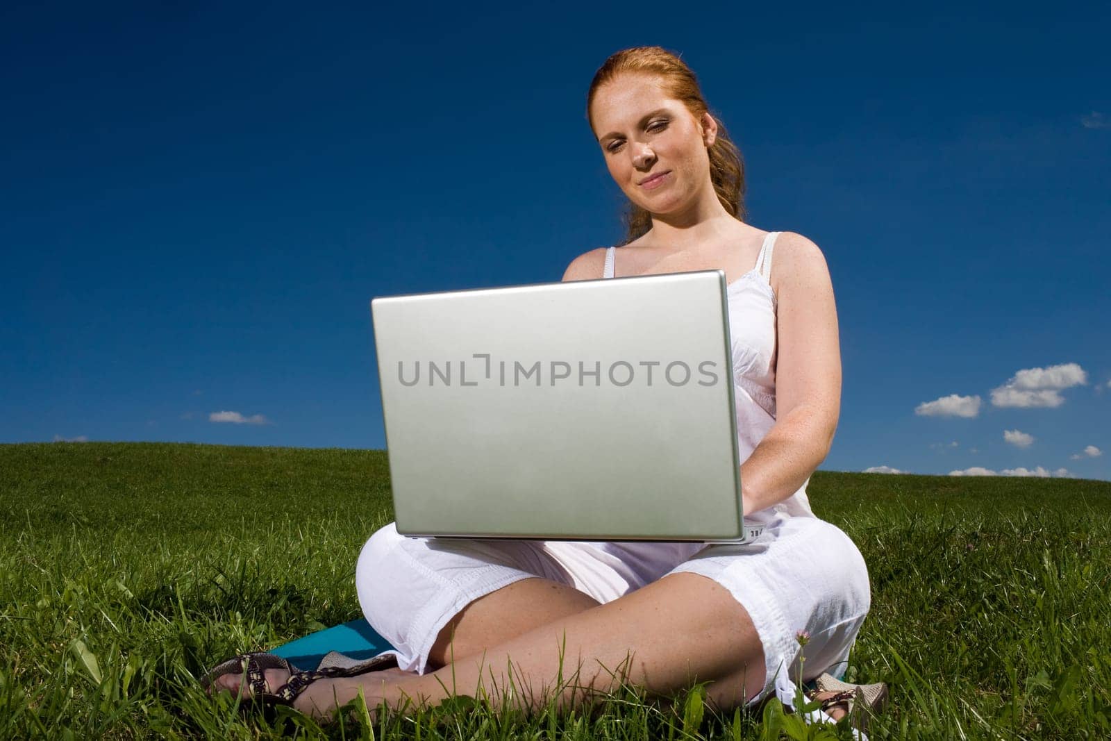 On the notebook in summer