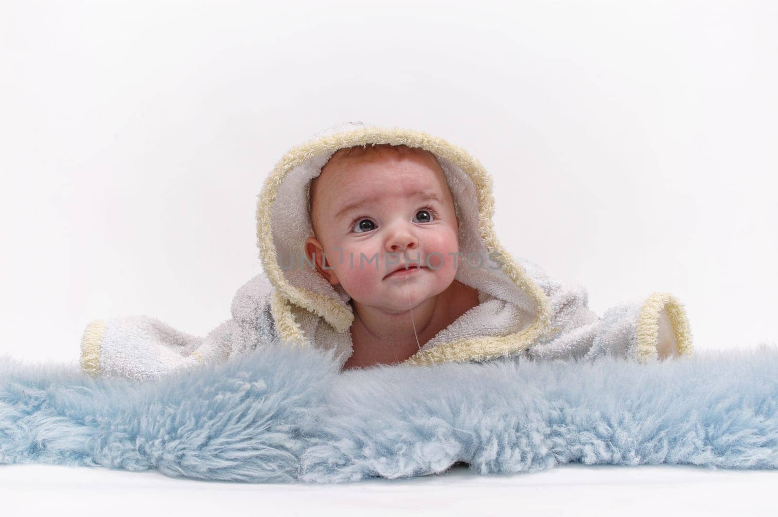 baby in bathrobe