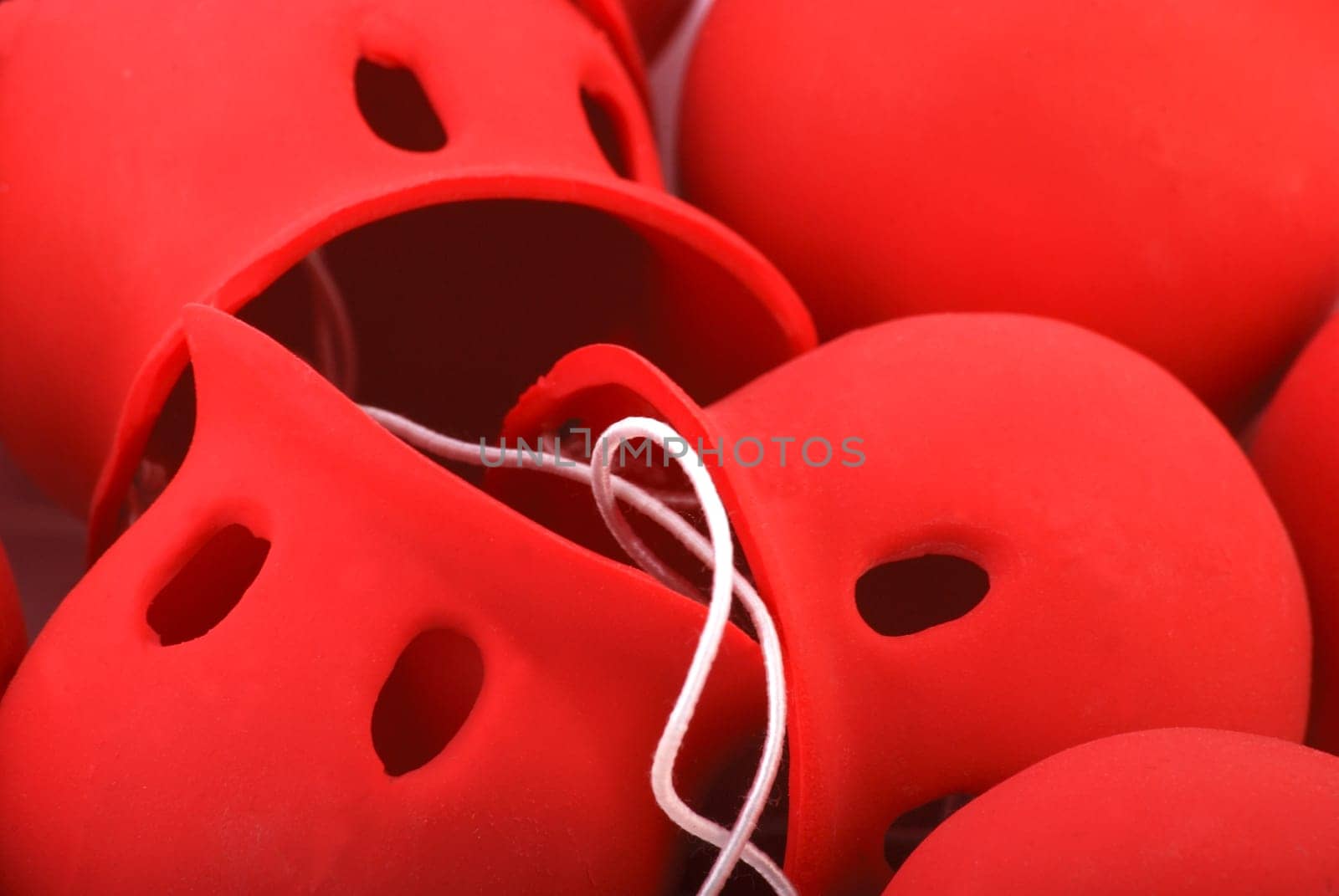 Clown noses close-up