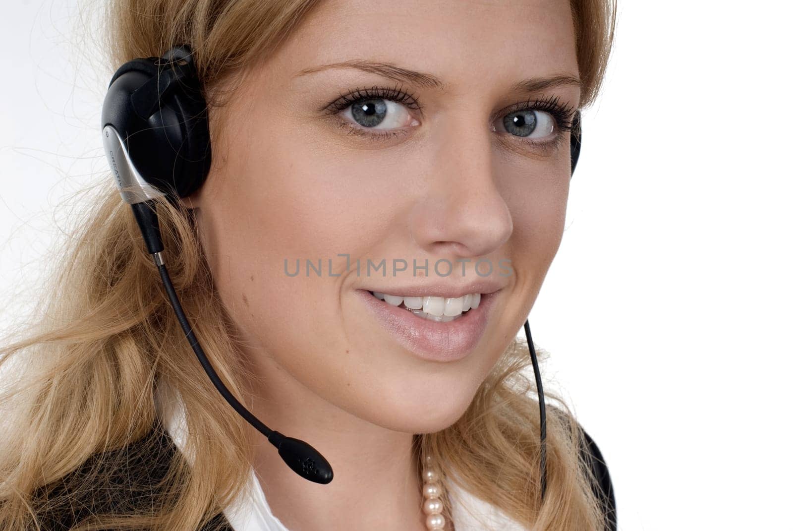 Young woman with headset