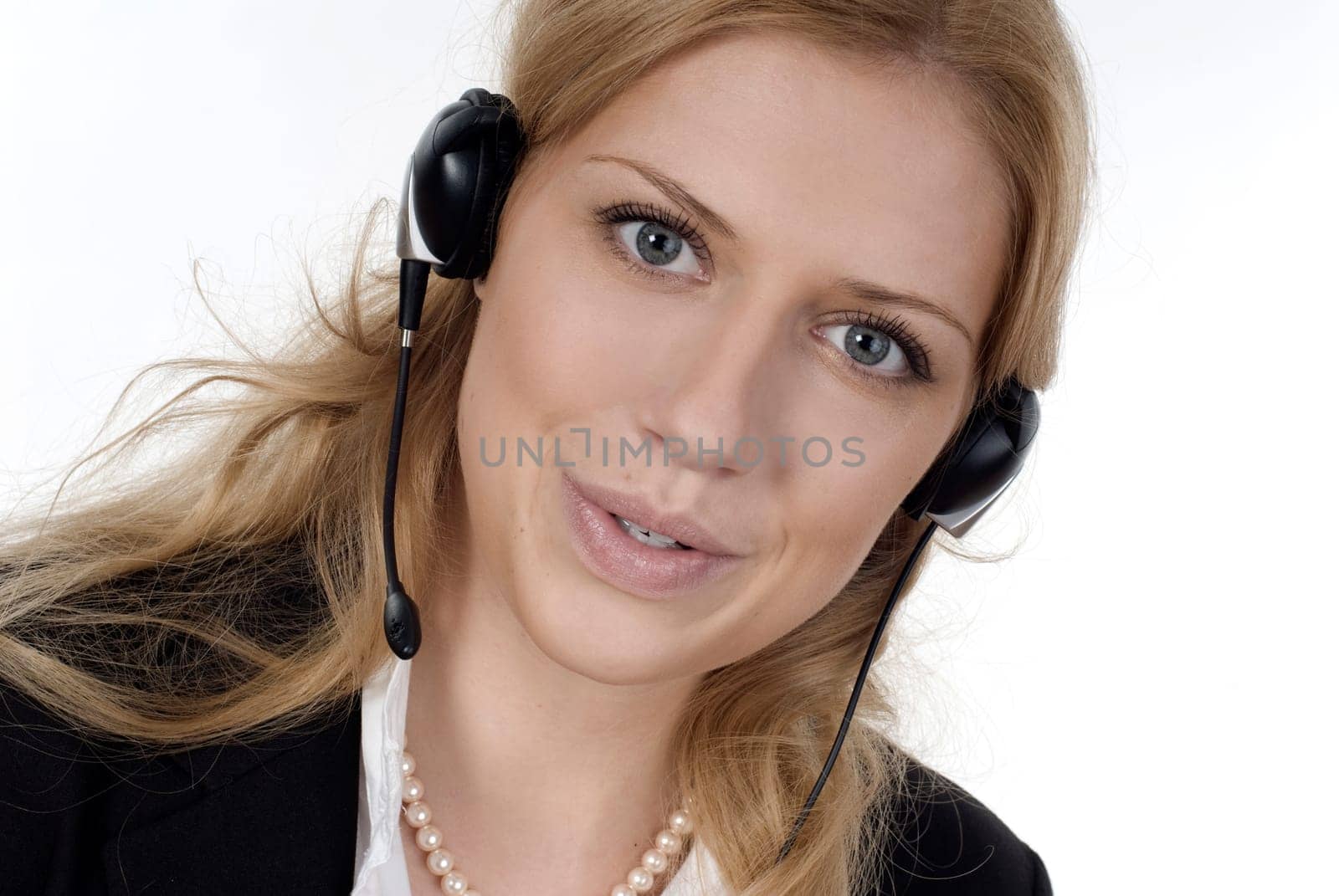 Young woman with headset