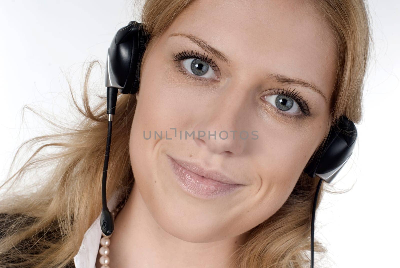 Young woman with headset