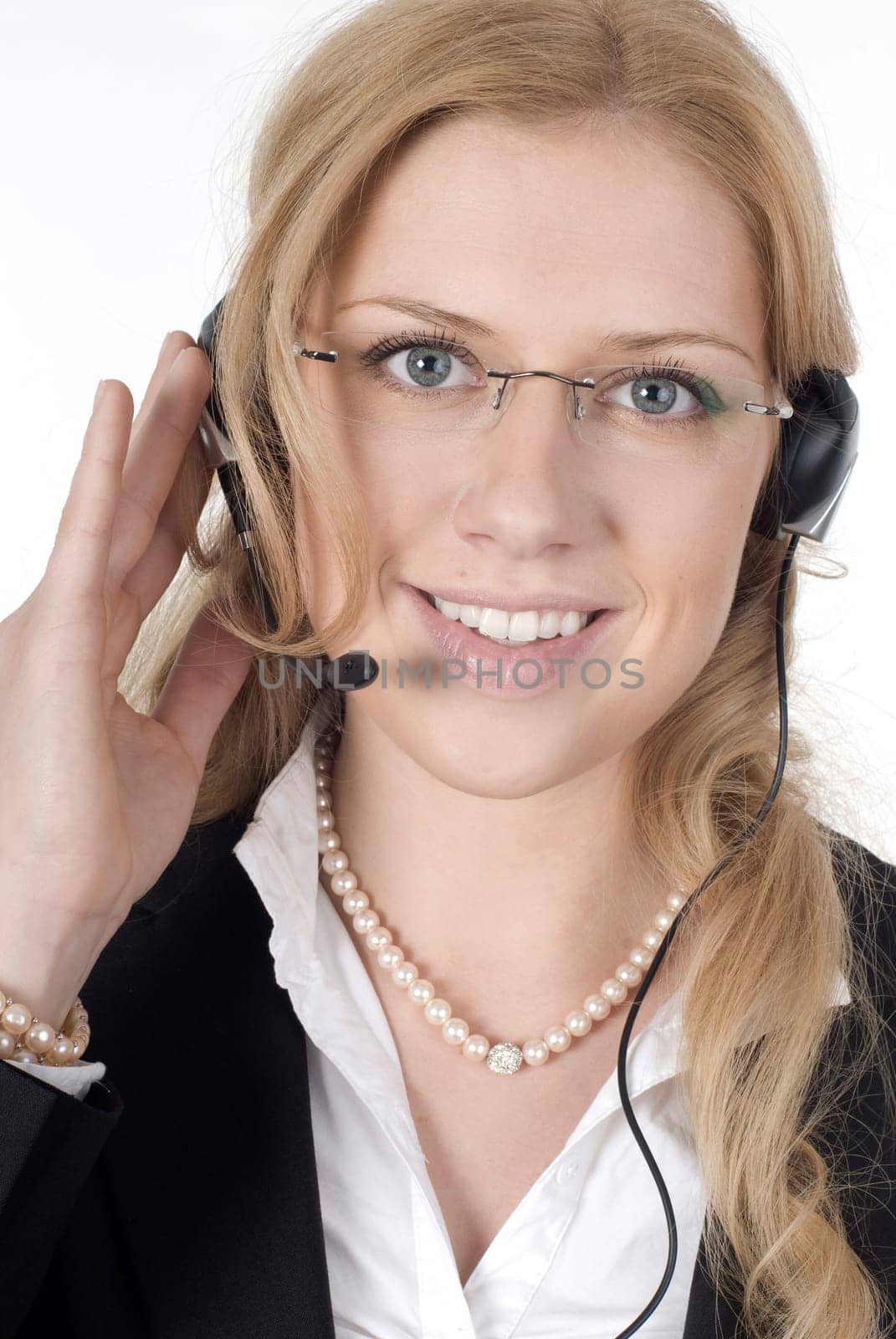 Young woman with headset