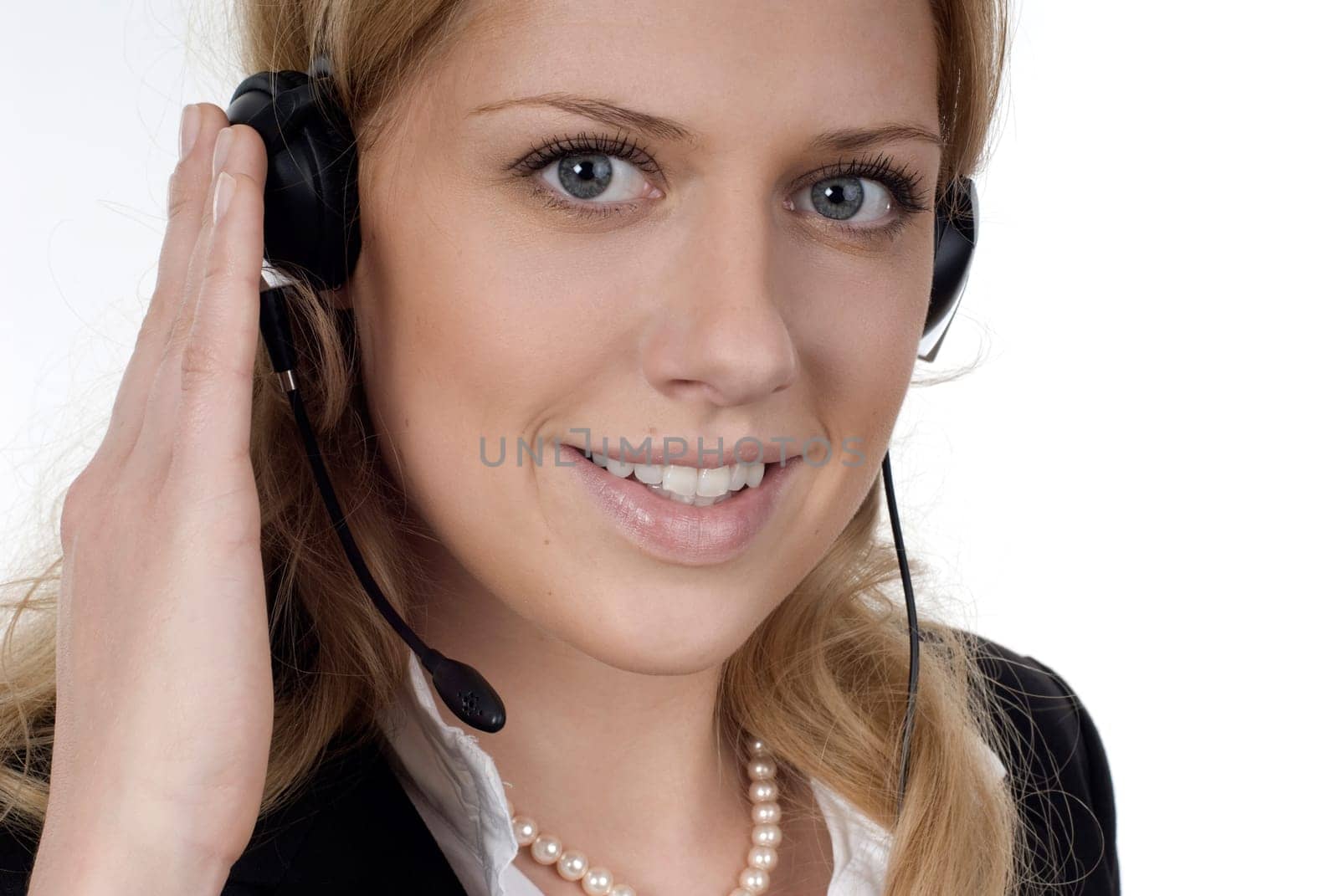 Young woman with headset