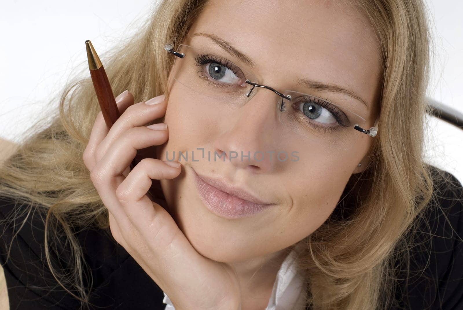 Young woman with pen