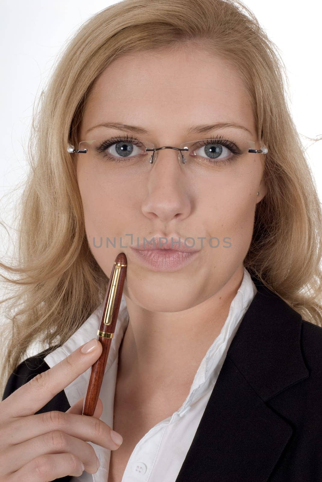 Young woman with pen