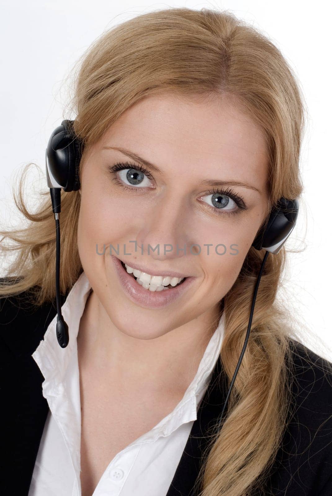 Young woman with headset