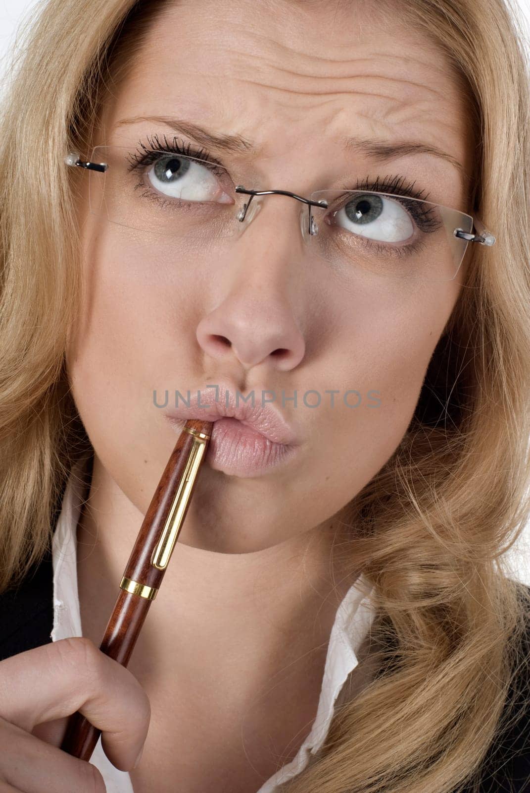 Young woman with pen