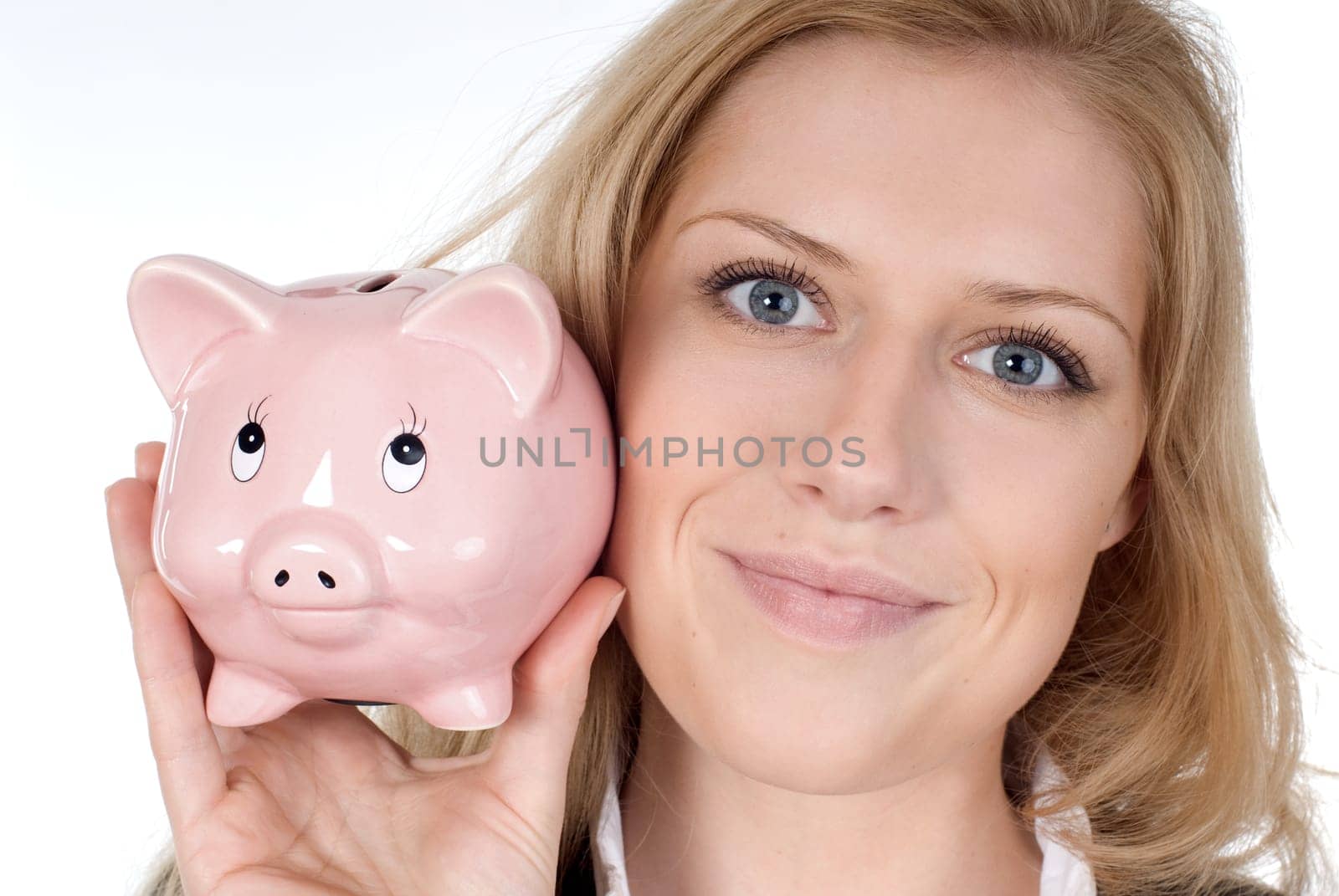 Woman with piggy bank