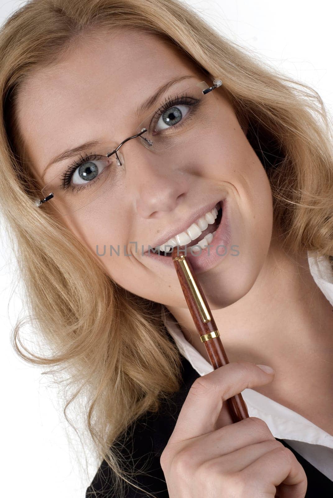 Young woman with pen