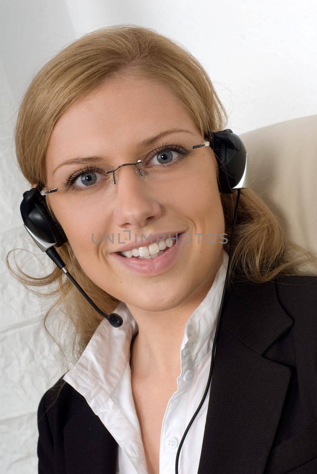 Young woman with headset