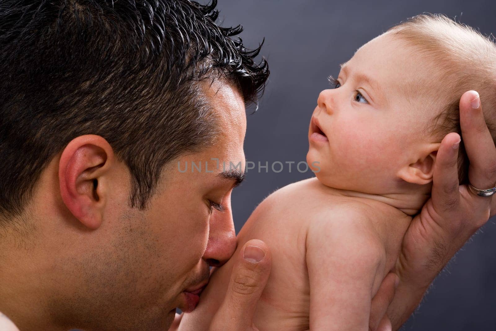Daughter gets kissed
