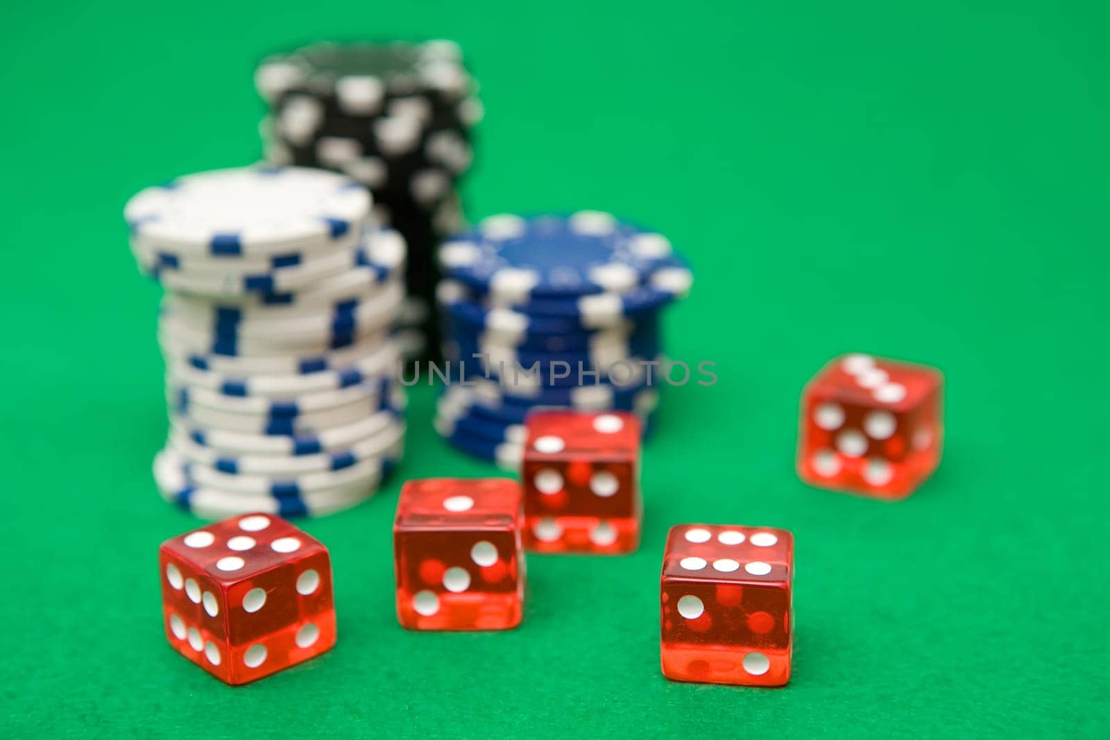 Poker Chips and Dice