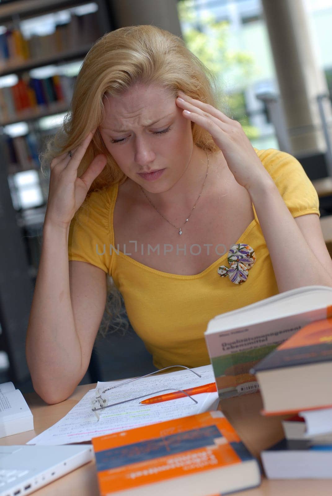 Female student studying