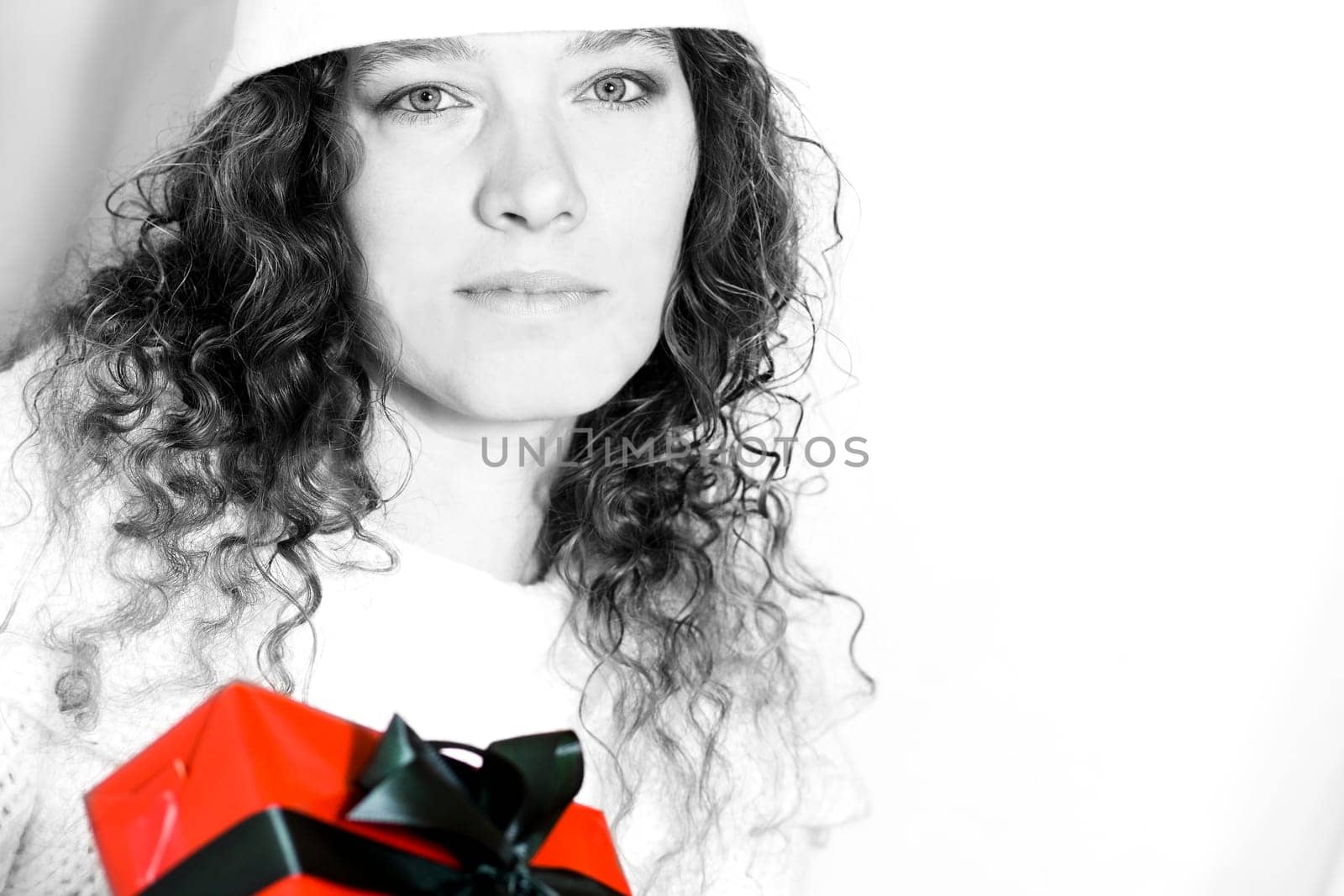 Woman with santa hat