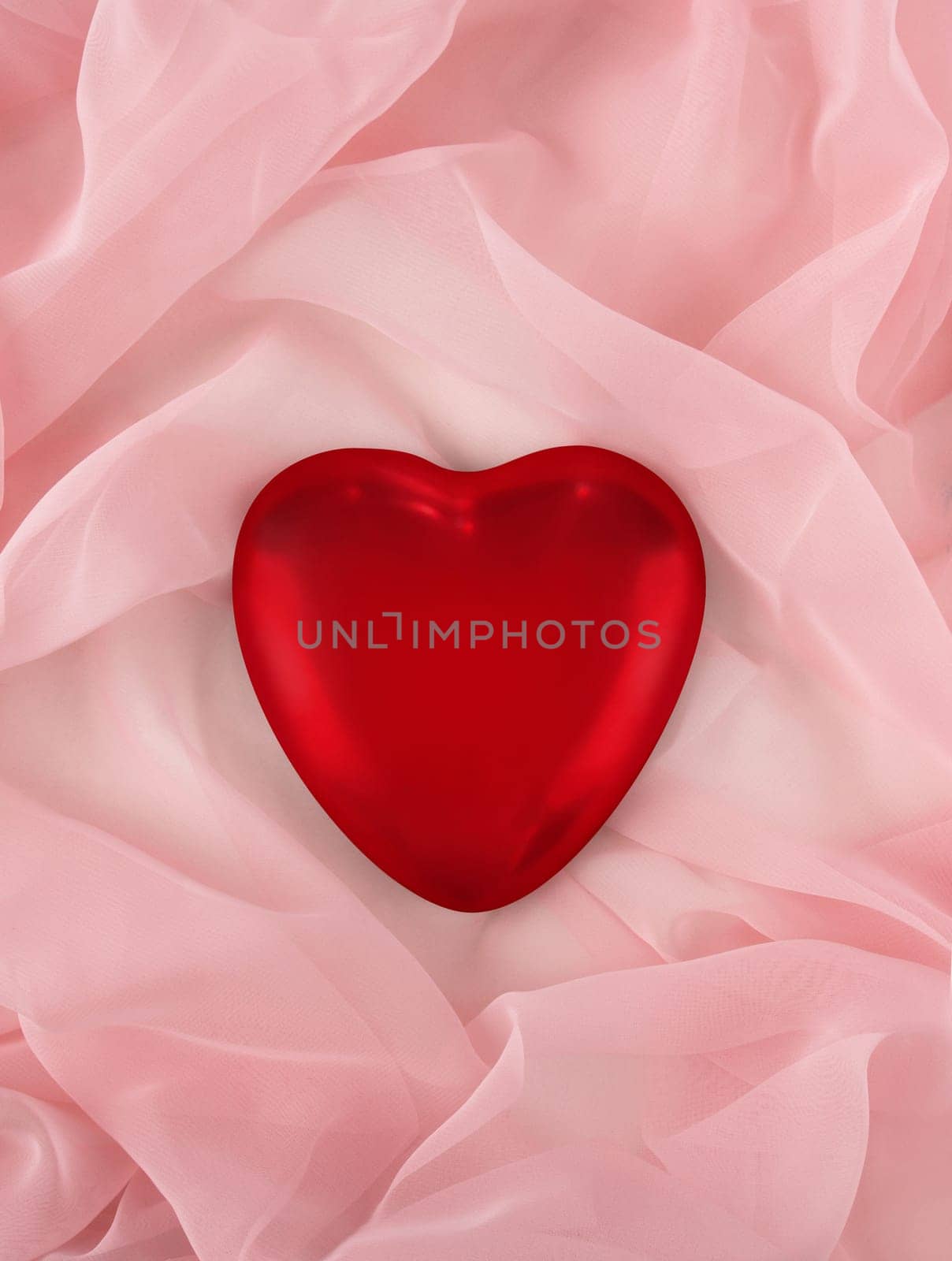 Heart on pink silk