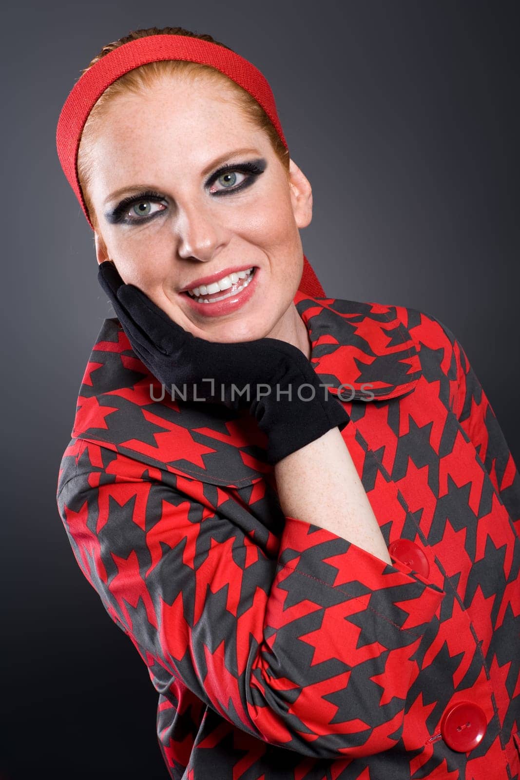 Smiling,head propped up