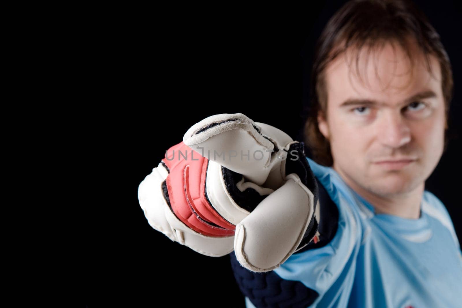 Goalkeeper gives instructions
