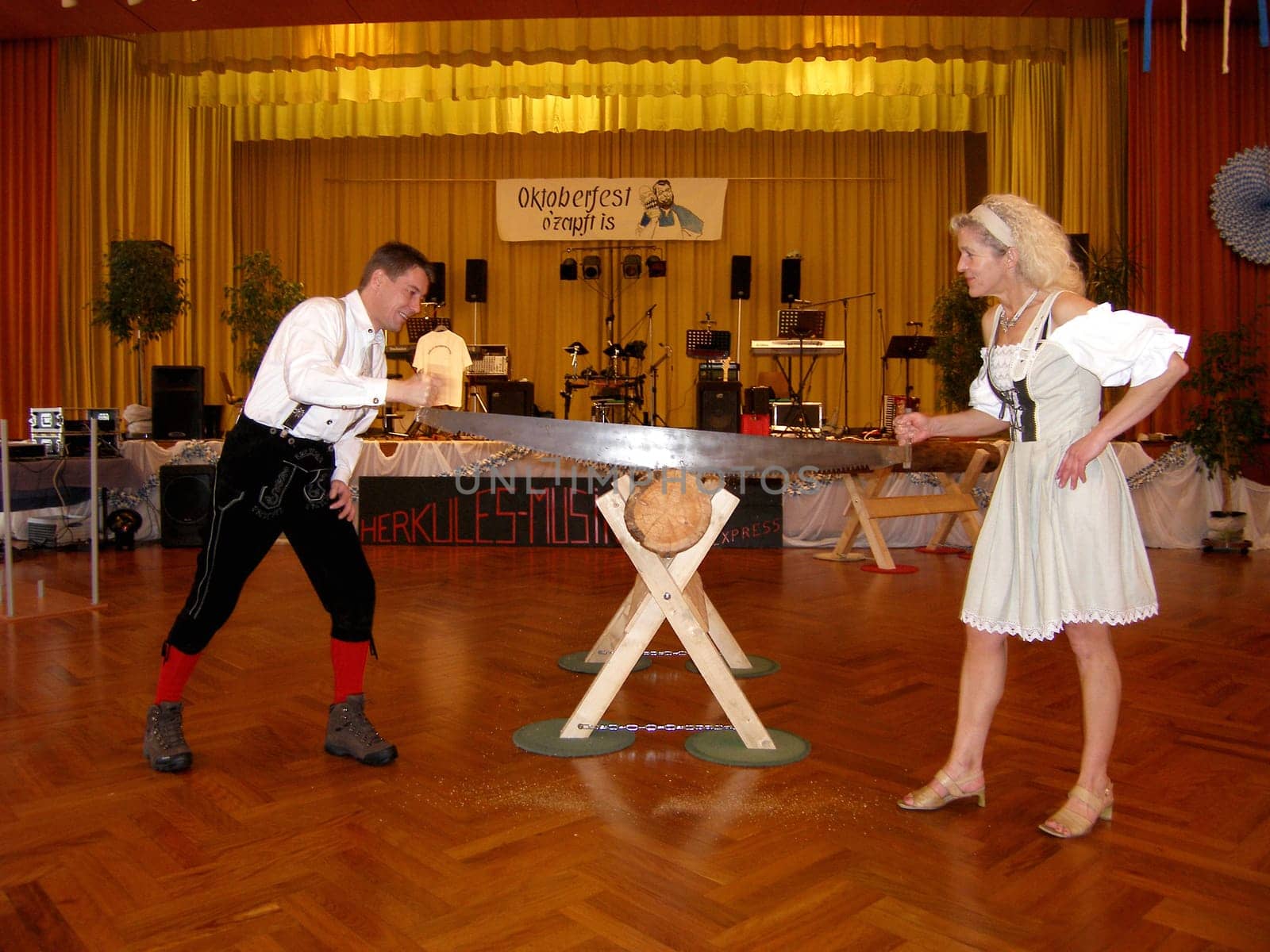 So funny - so exhausting! Log saws at a party.