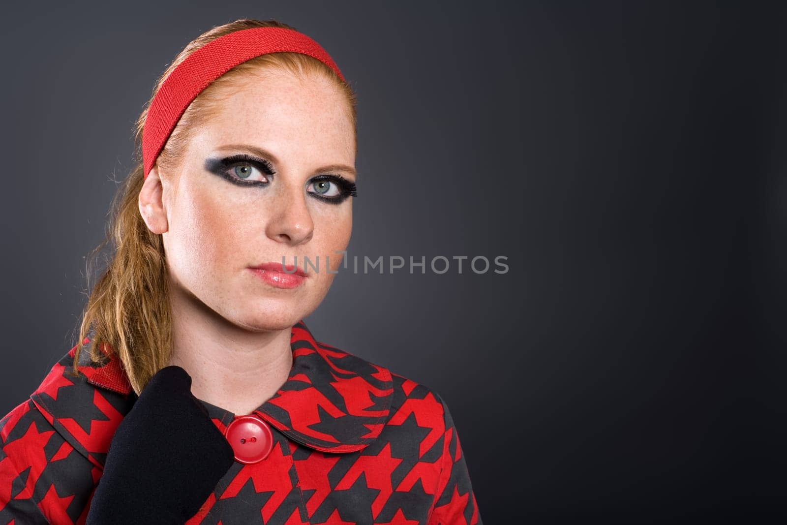 Redhead woman with freckles