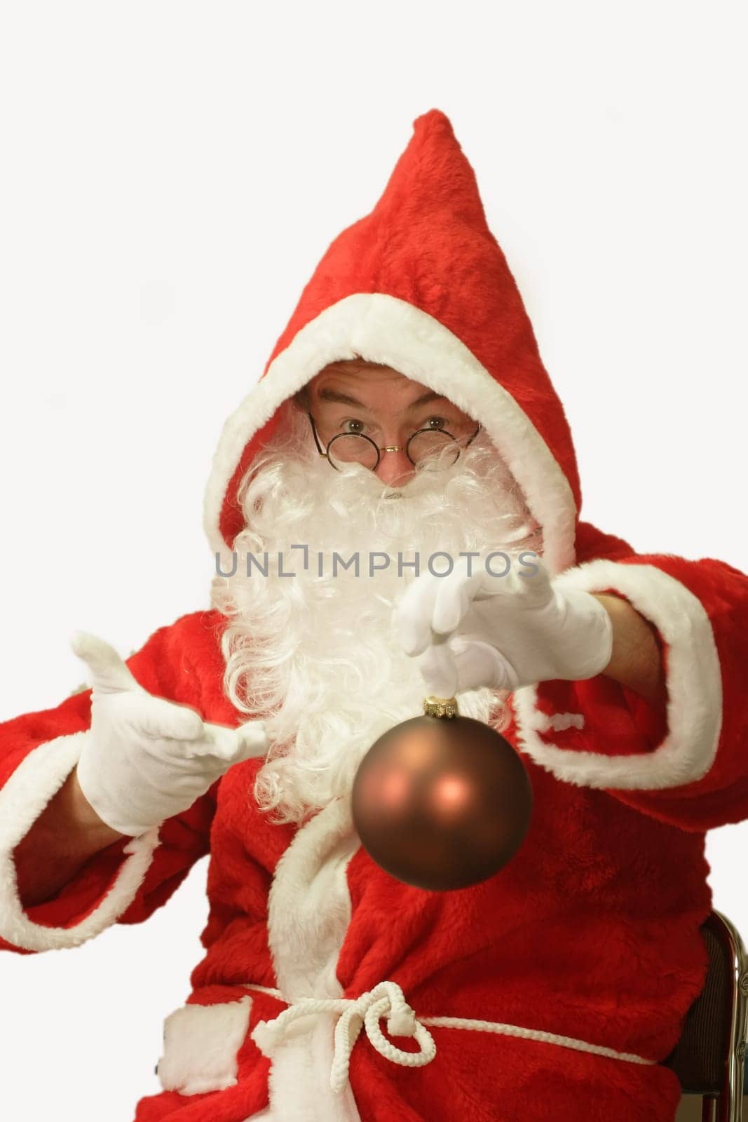 Santa Claus with Christmas ornament