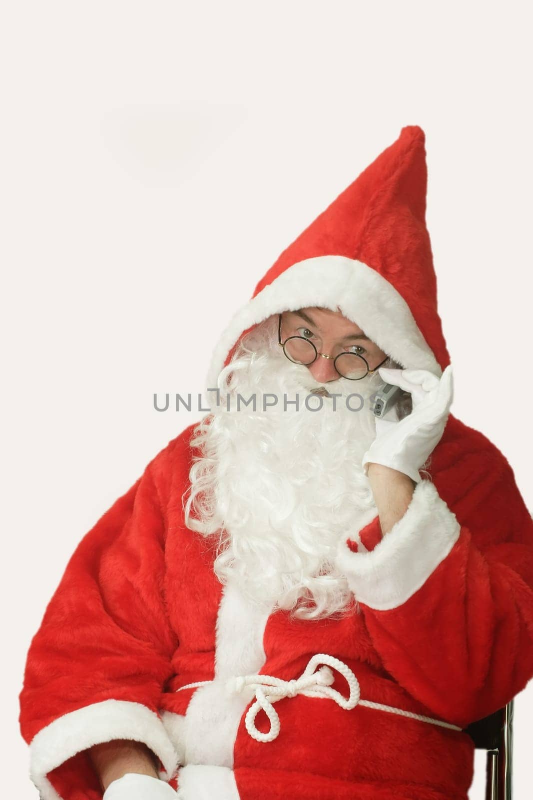 Santa Claus with mobile phone