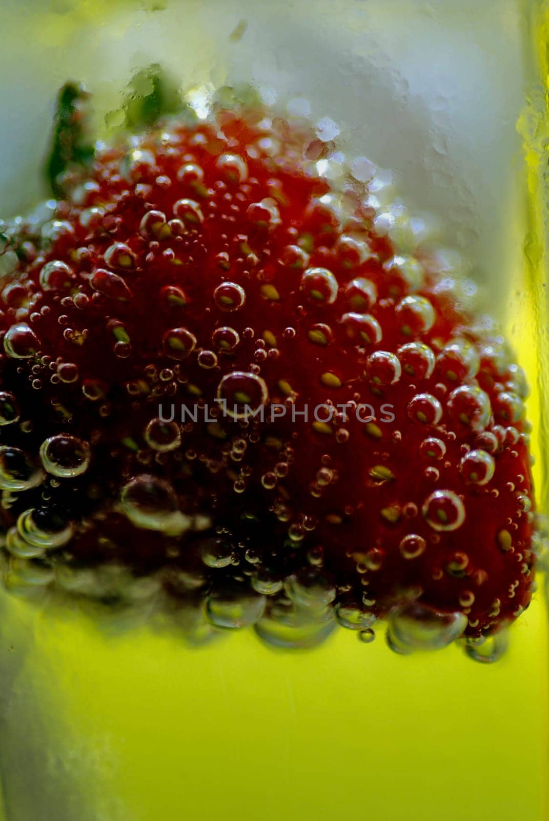 Strawberry in a champagne glass