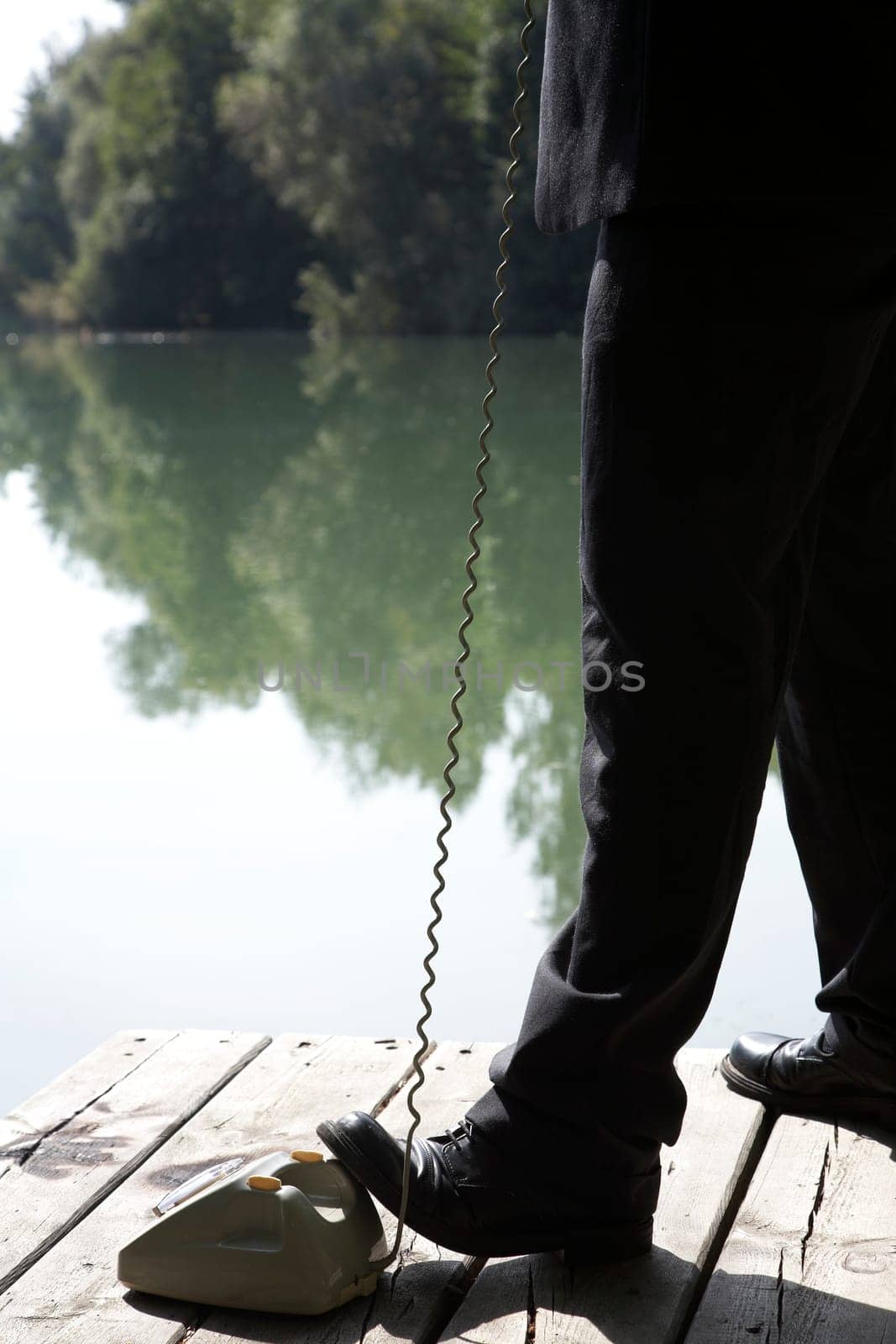 Businessman by the lake