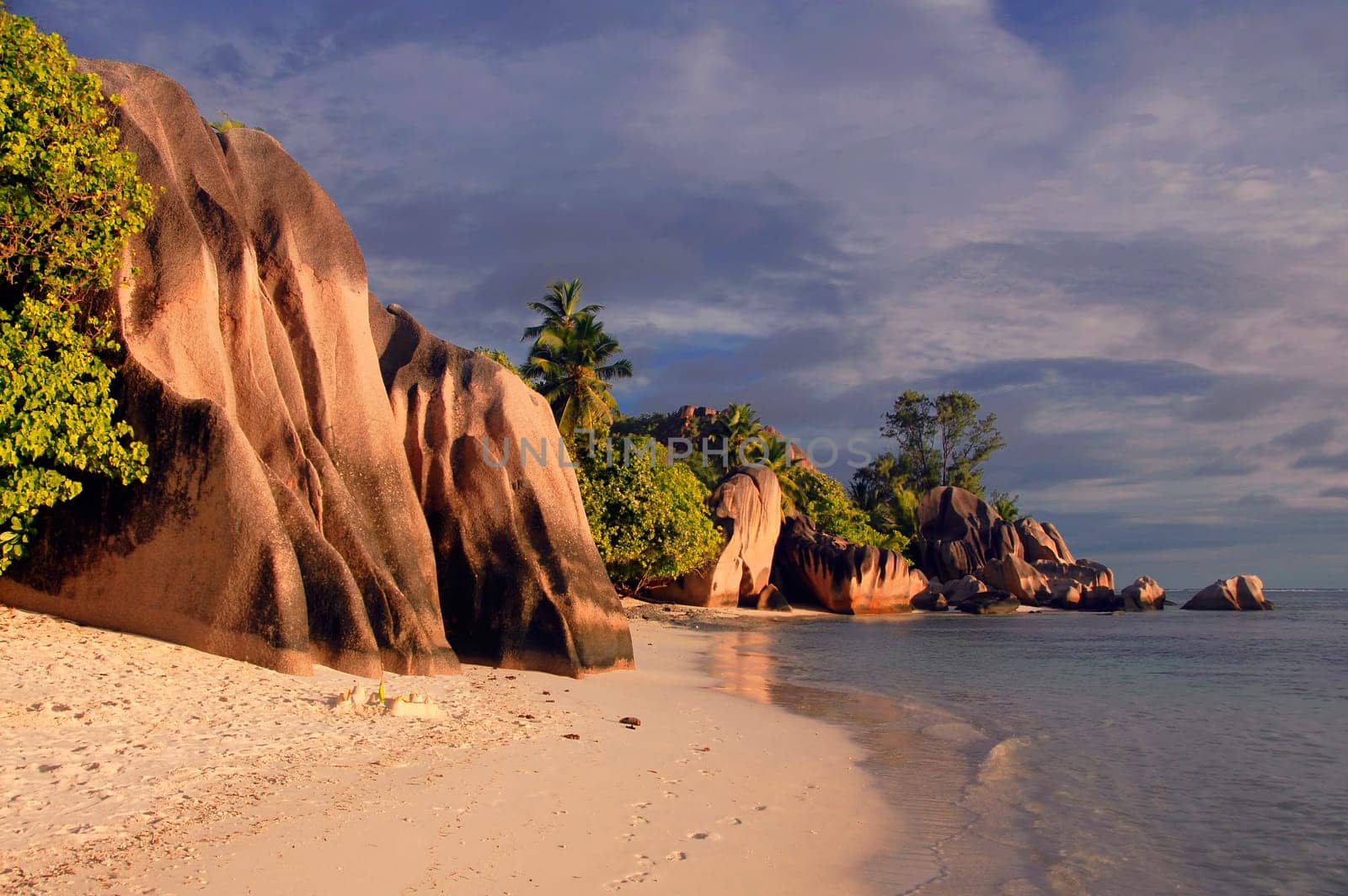 The mighty granite rocks at Point Source d'Argent are almost certainly the most photographed rocks on earth. Countless kilometers of film have already been shot here. The Anse Source d'Argent is located on the
