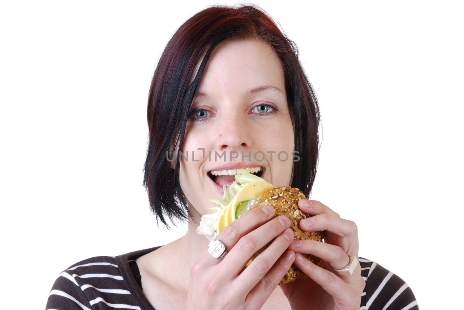 Woman with sandwich