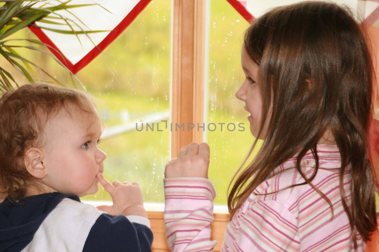 In front of the window