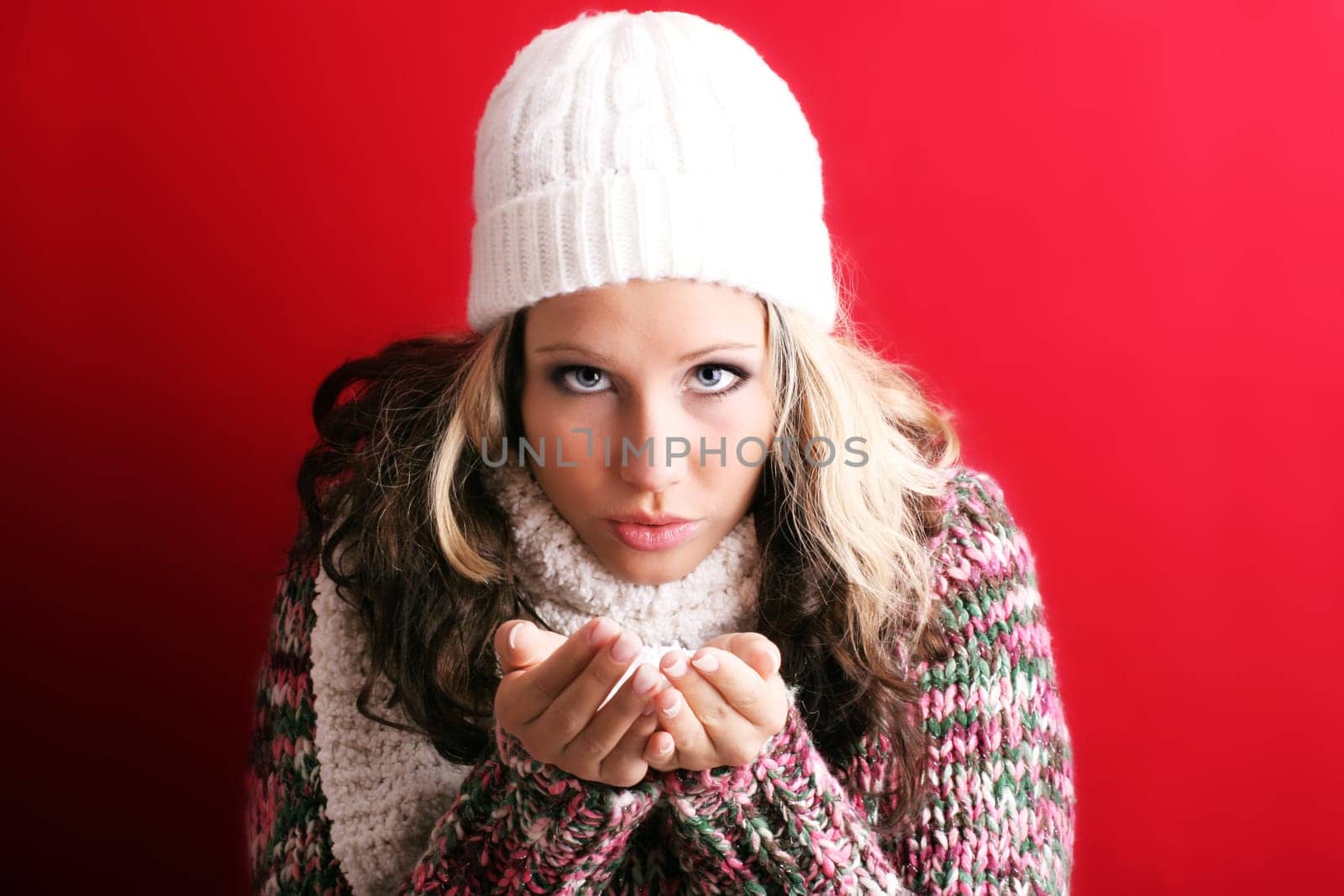 Woman with snow