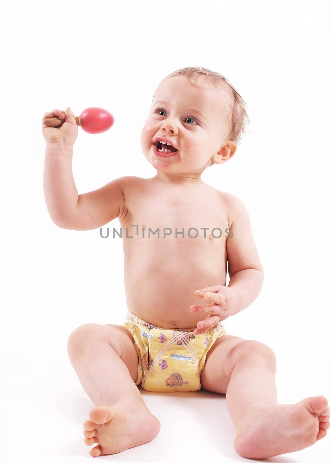 Child makes music