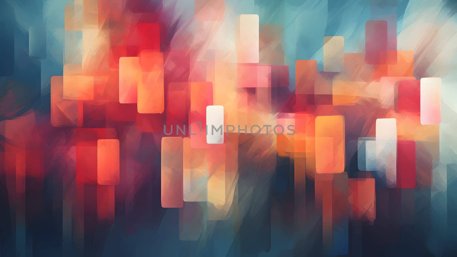 abstract colorful rectangles, artistic unobtrusive background and wallpaper. Neural network generated in May 2023. Not based on any actual scene or pattern.
