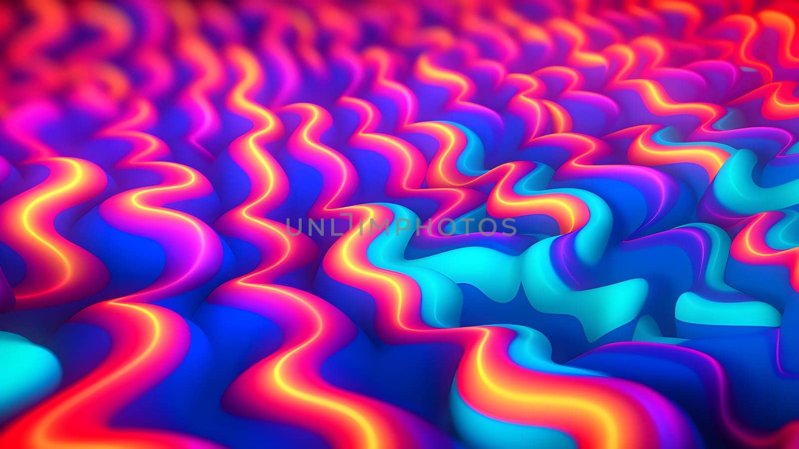 psychedelic background with clean smooth neon colored shapes. Neural network generated in May 2023. Not based on any actual scene or pattern.