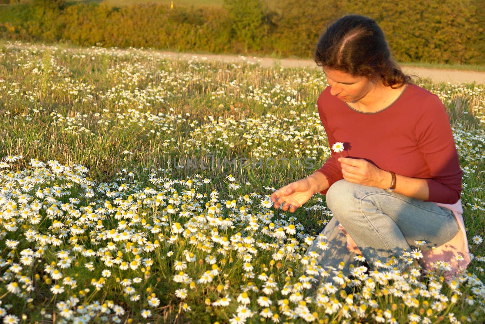 Woman with daisies
