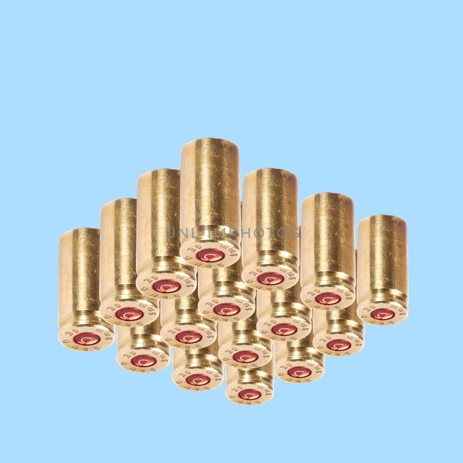 Cartridge casings upright