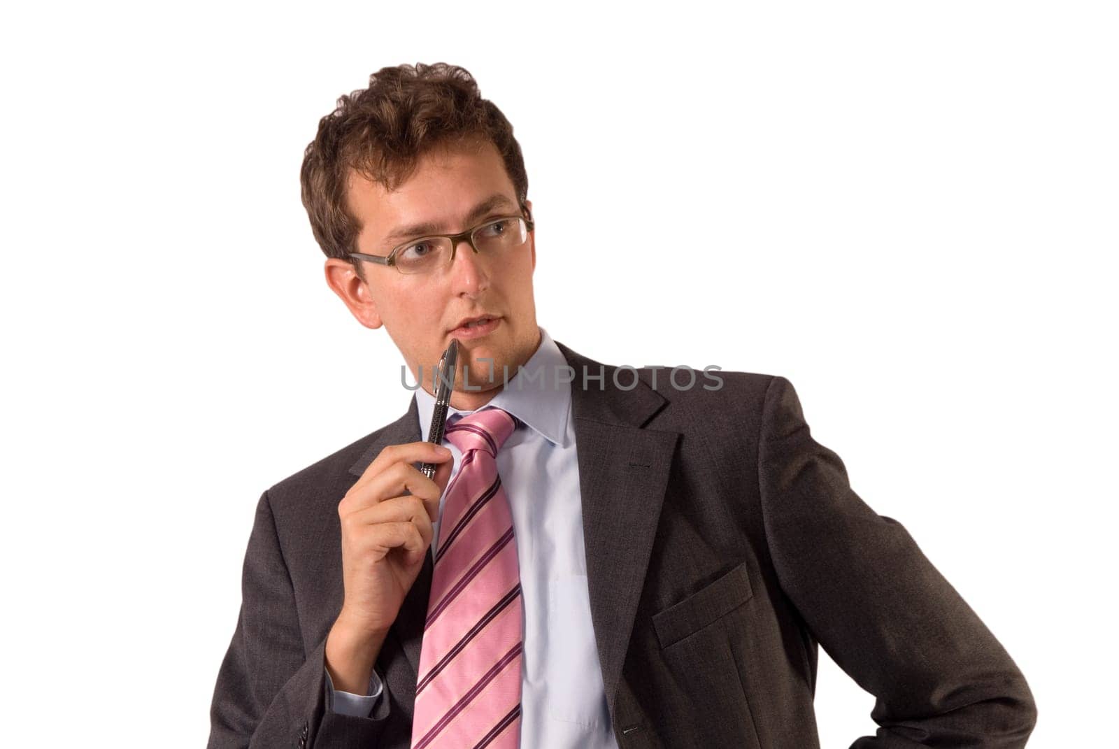 Businessman pondering