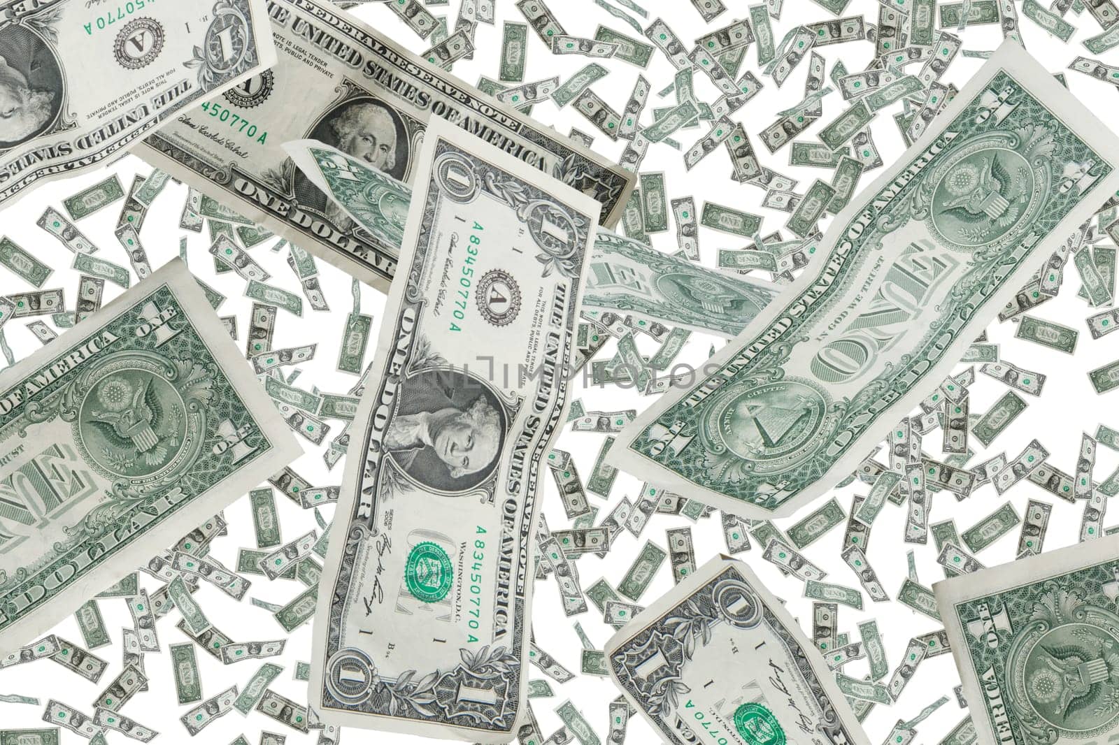 Flying dollar bills