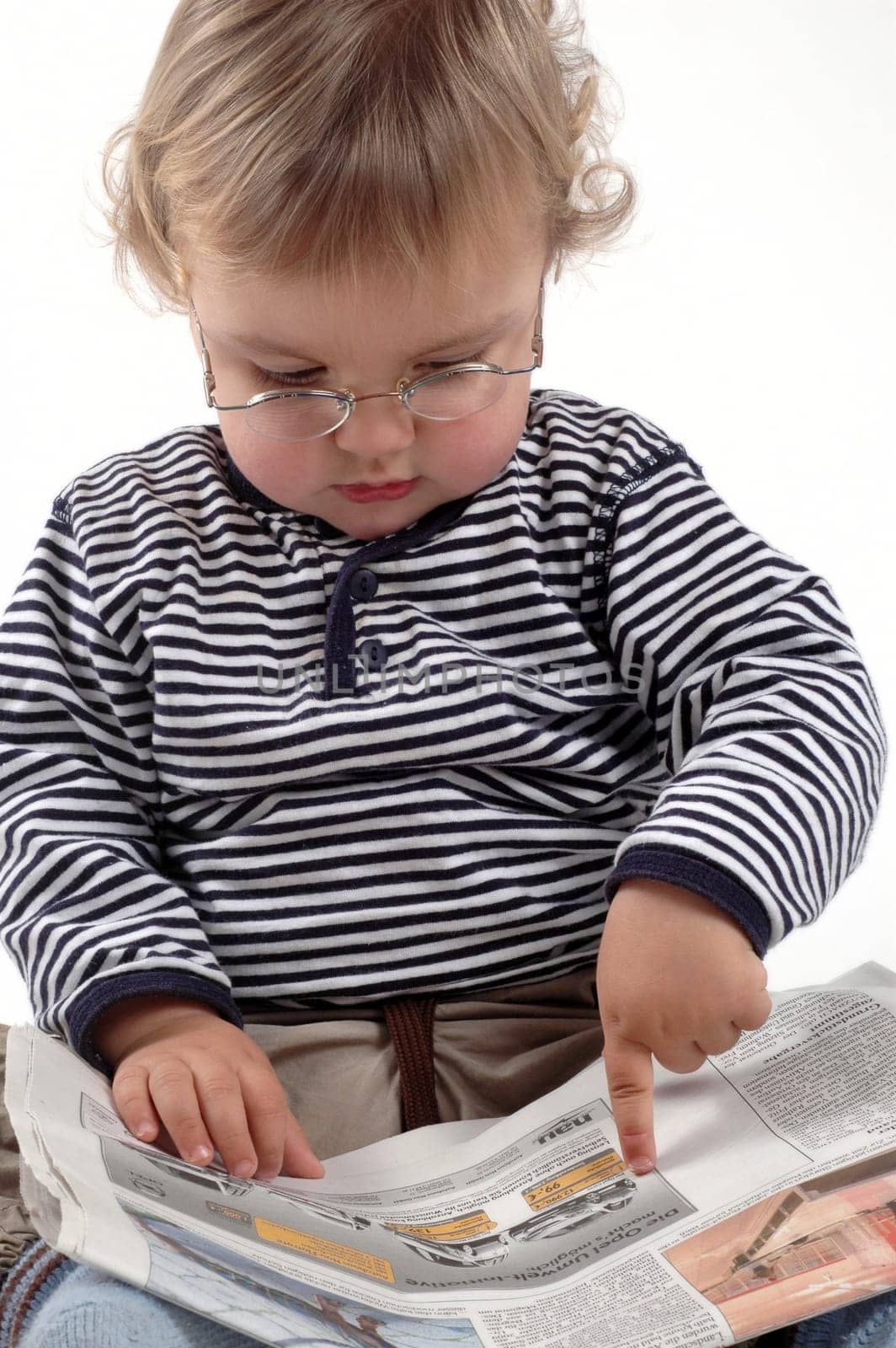 Baby Reading Newspaper