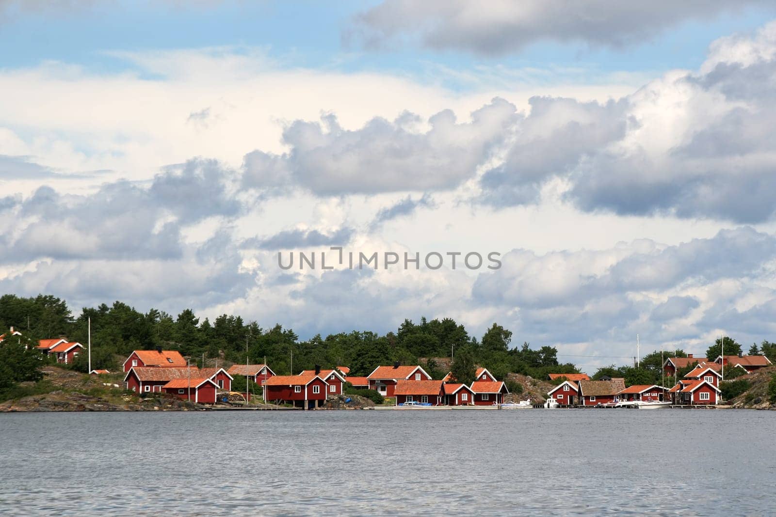 Typical Swedish village on a small island in the archipelago off Stockholm.