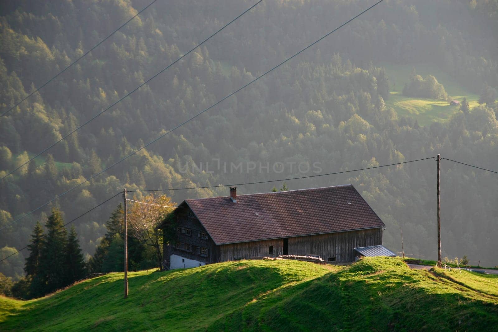Mountain farm in the Alps