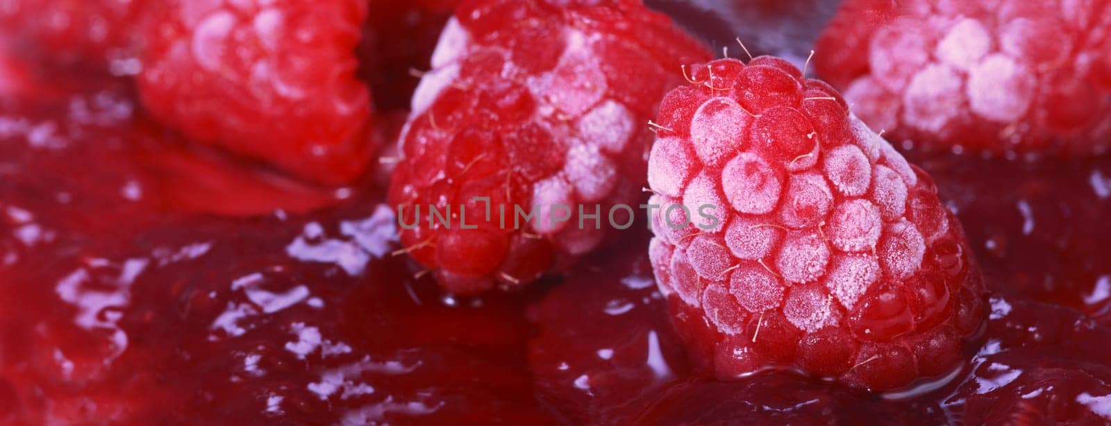 Raspberries on jelly - high resolution