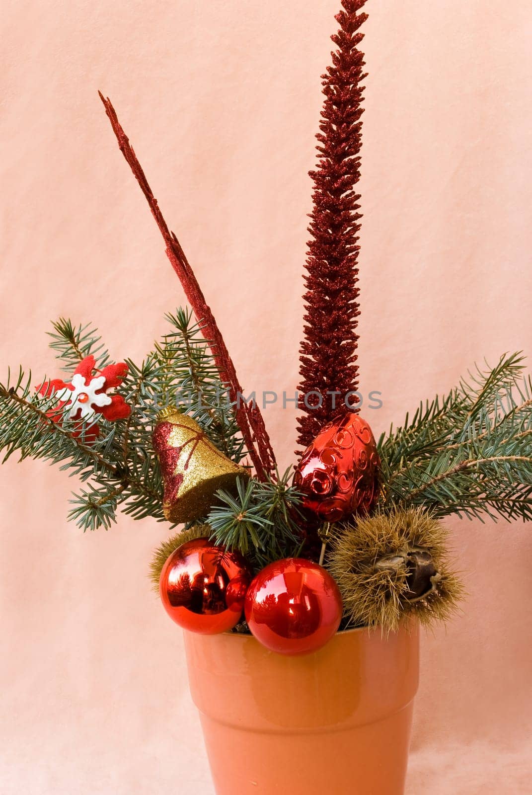 Christmas decoration with flower pot